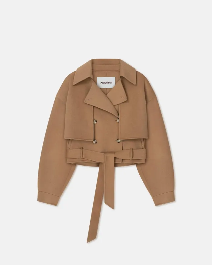Satoyo Wool And SilkBlend Jacket Camel Women Nanushka Jackets and Blazers