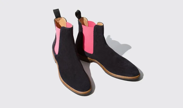Scarosso Chelsea Boots Women Bruna Blu Blue 8211 Suede