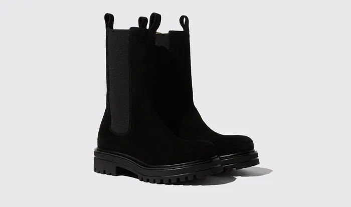 Scarosso Chelsea Boots Women Naomi Black Suede Black 8211 Suede