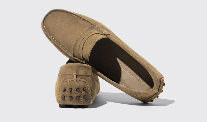 Scarosso Driving Shoes Men Michael Beige Suede Beige 8211 Suede