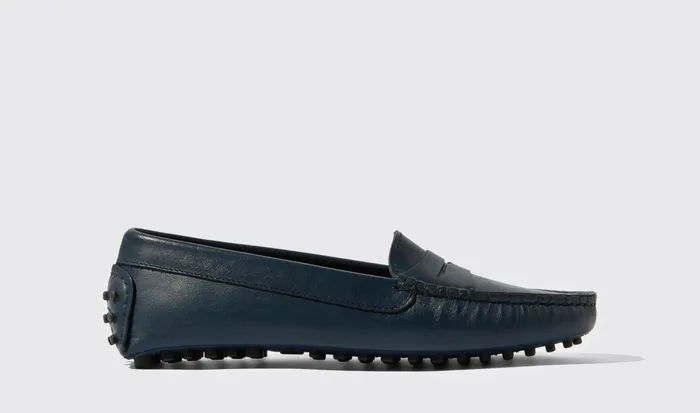 Scarosso Driving Shoes Women Ashley Blue Blue 8211 Calf