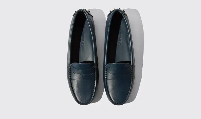 Scarosso Driving Shoes Women Ashley Blue Blue 8211 Calf
