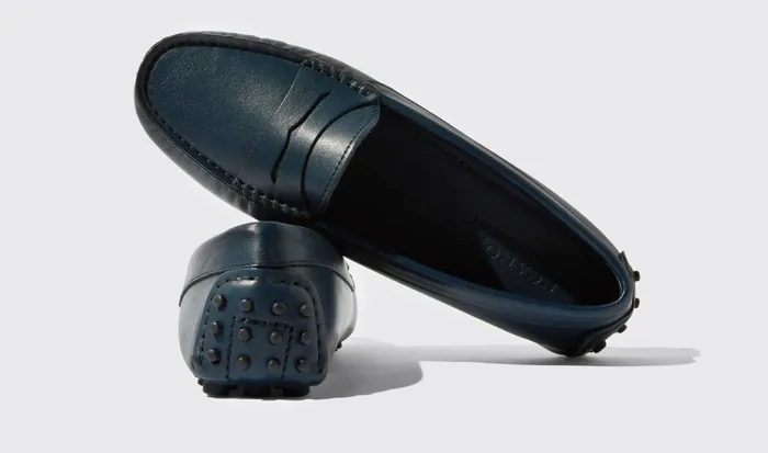 Scarosso Driving Shoes Women Ashley Blue Blue 8211 Calf