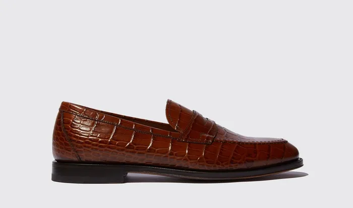 Scarosso Loafers Men Stefano Marrone Cocco Brown 8211 Crocoprinted Calf