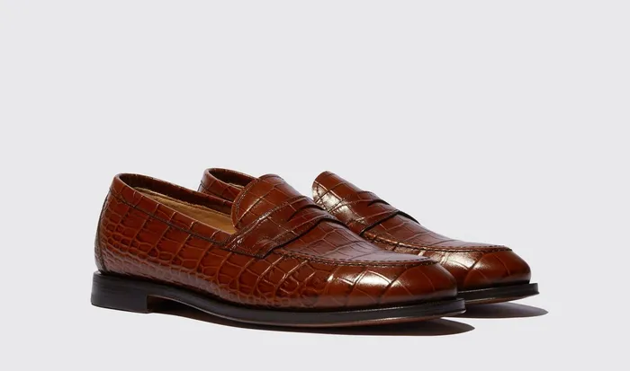 Scarosso Loafers Men Stefano Marrone Cocco Brown 8211 Crocoprinted Calf