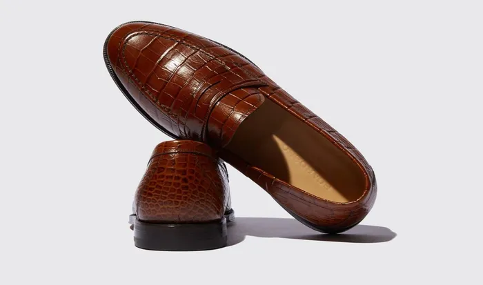 Scarosso Loafers Men Stefano Marrone Cocco Brown 8211 Crocoprinted Calf