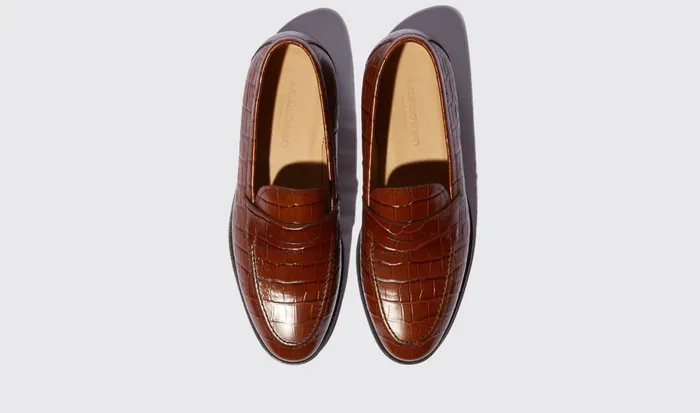 Scarosso Loafers Men Stefano Marrone Cocco Brown 8211 Crocoprinted Calf