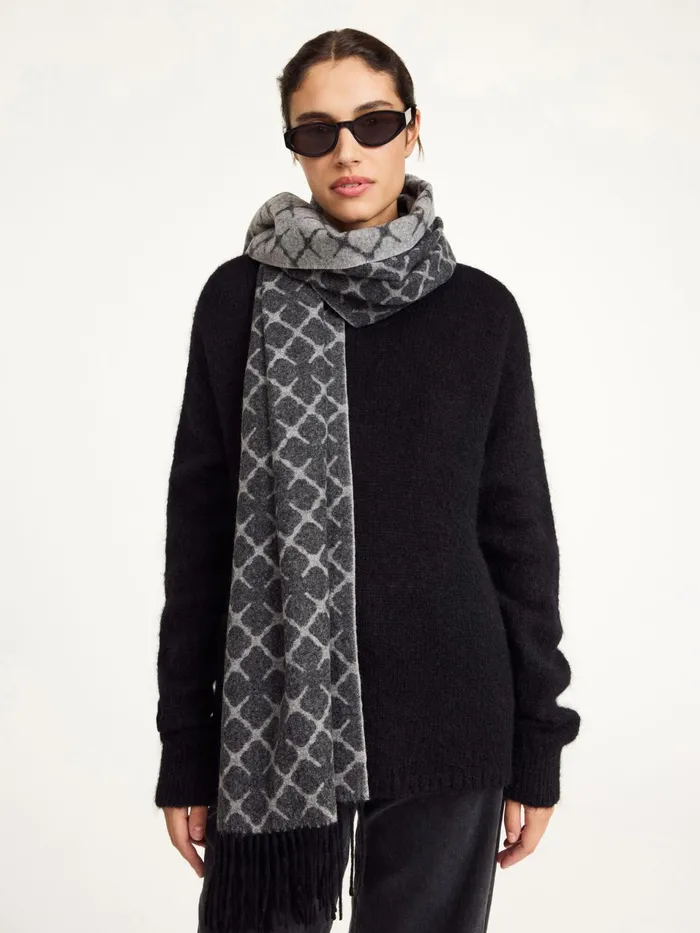 Scarves Women By Malene Birger Ortega CashmereBlend Scarf Light Grey Melange