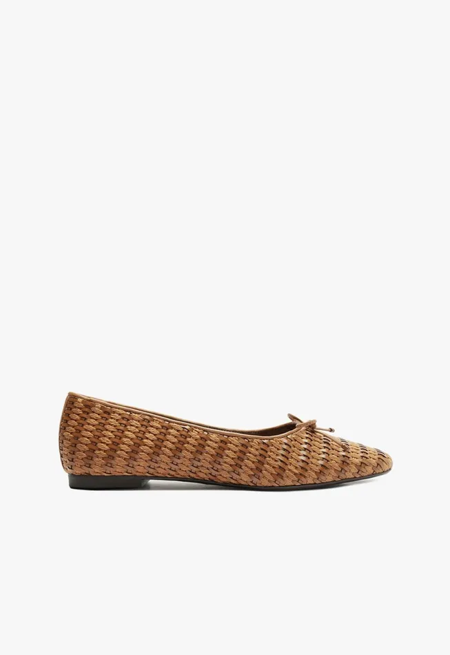 Schutz Shoes Ballerinas Women Arissa Straw Ballet Flat Brown