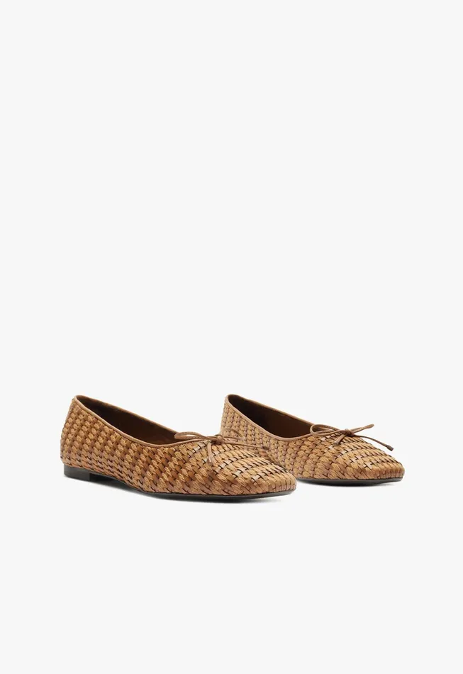 Schutz Shoes Ballerinas Women Arissa Straw Ballet Flat Brown