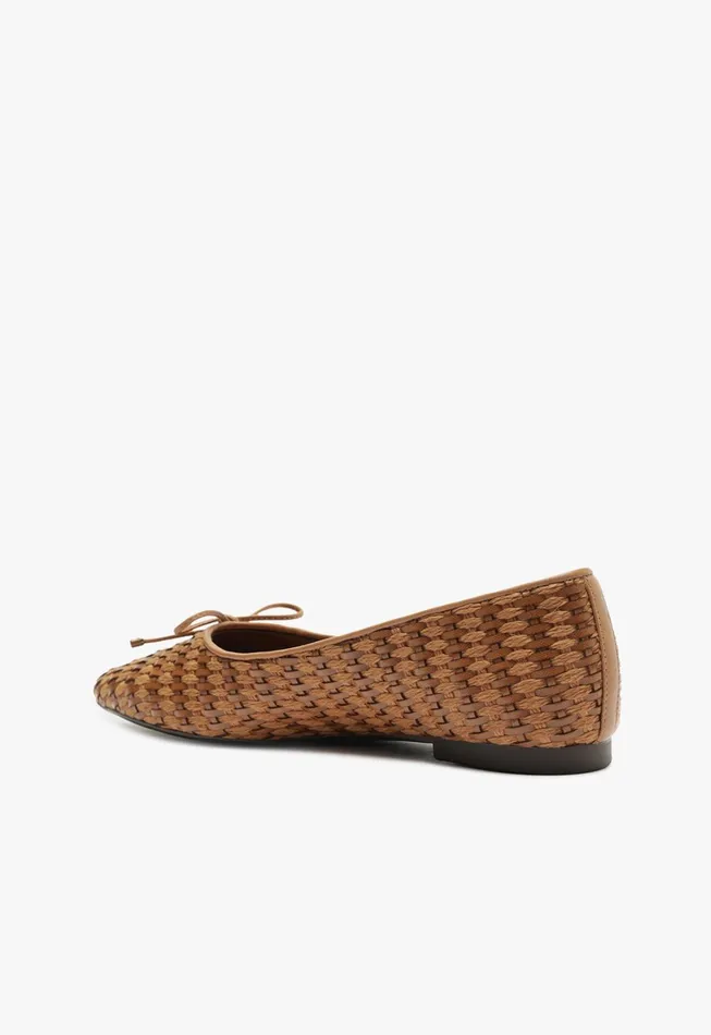 Schutz Shoes Ballerinas Women Arissa Straw Ballet Flat Brown