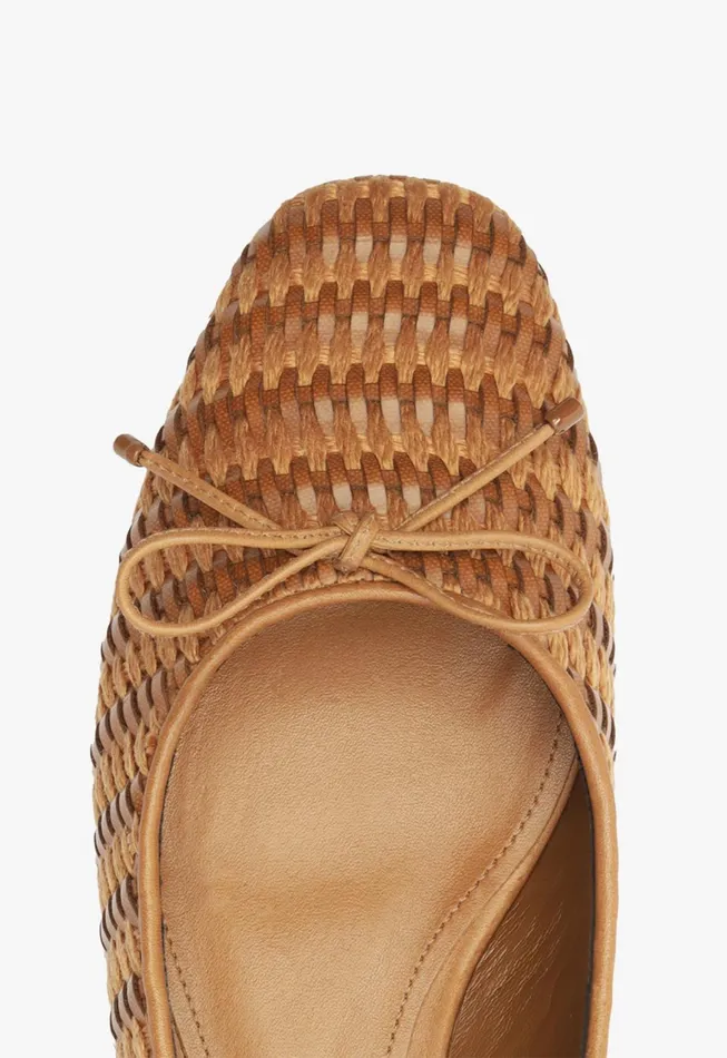 Schutz Shoes Ballerinas Women Arissa Straw Ballet Flat Brown