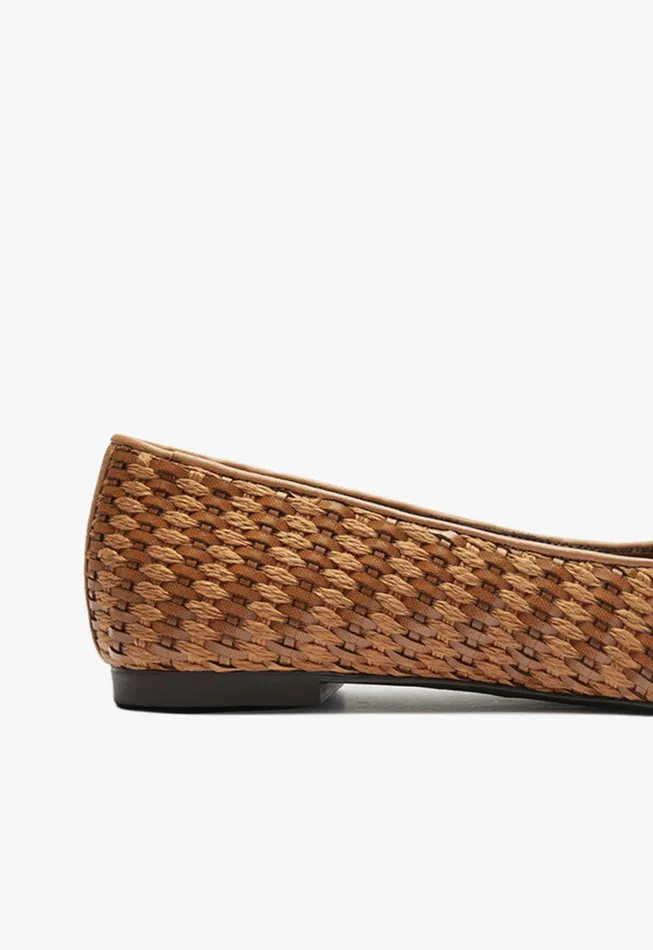 Schutz Shoes Ballerinas Women Arissa Straw Ballet Flat Brown