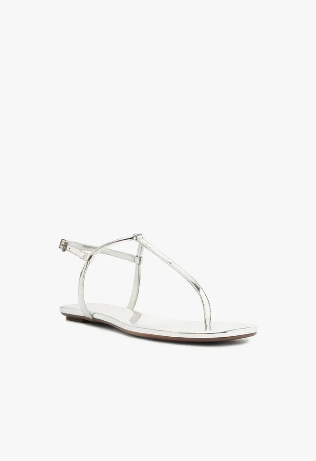 Schutz Shoes Flats Women Elsha Flat Sandal Silver