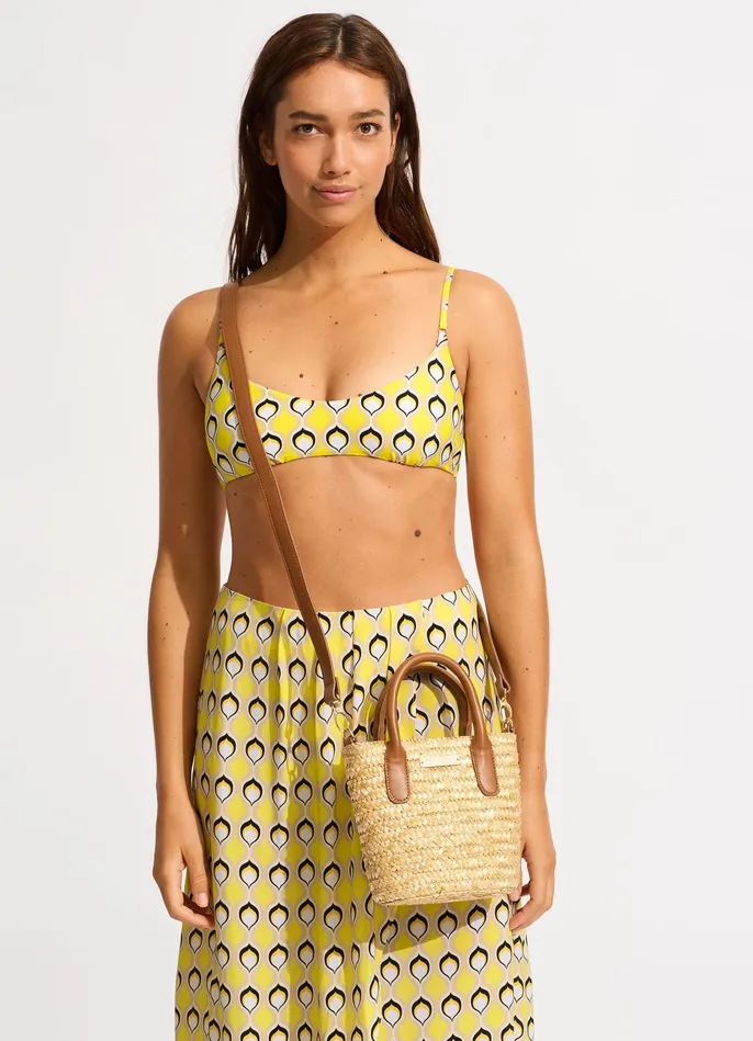 Seafolly Birds Of Paradise Micro Tote Bag 8211 Natural Women Beach Bags