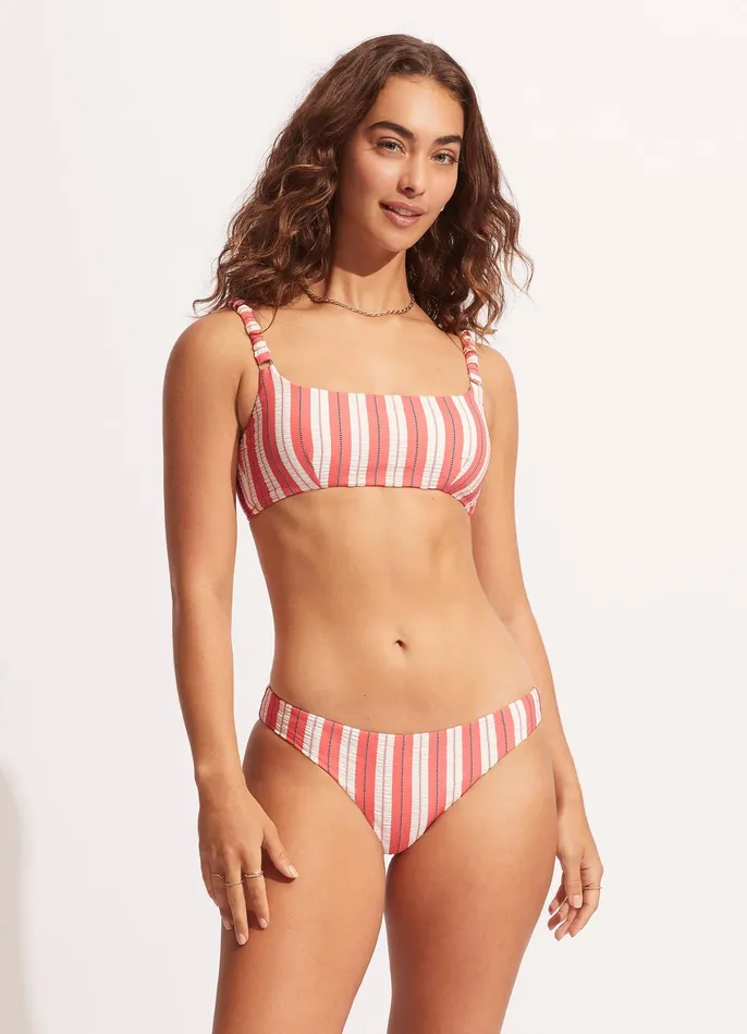 Seafolly Cabana Gathered Strap Bralette 8211 Sunkissed Coral Women Bralette