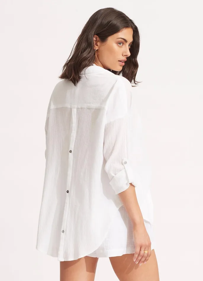 Seafolly Classic Beach Shirt 8211 White Women Tops