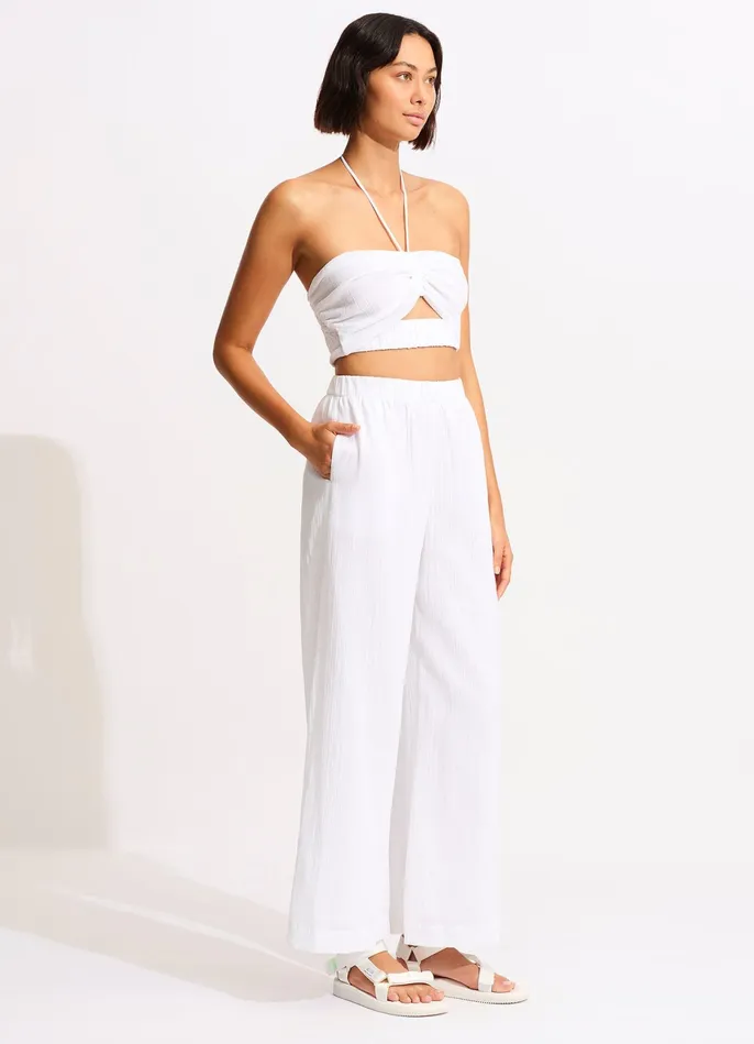 Seafolly Crinkle Crop Top 8211 White Women Tops