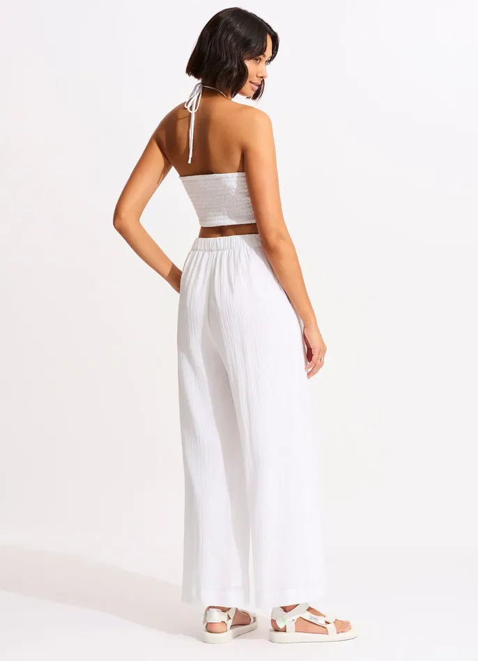 Seafolly Crinkle Crop Top 8211 White Women Tops