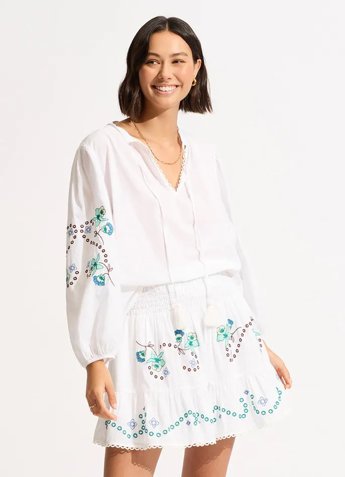 Seafolly Eden Embroidery Top 8211 White Women Tops Seafolly Eden Embroidery Top 8211 White Women Tops