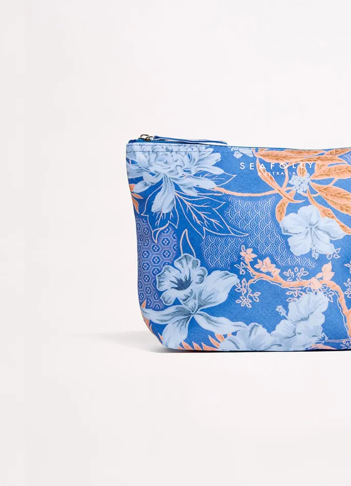 Seafolly Eden Zip Pouch 8211 Azure Women Beach Bags Seafolly Eden Zip Pouch 8211 Azure Women Beach Bags