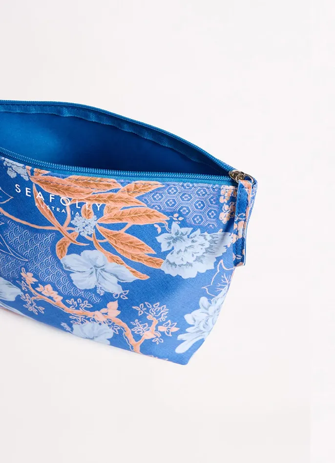 Seafolly Eden Zip Pouch 8211 Azure Women Beach Bags Seafolly Eden Zip Pouch 8211 Azure Women Beach Bags