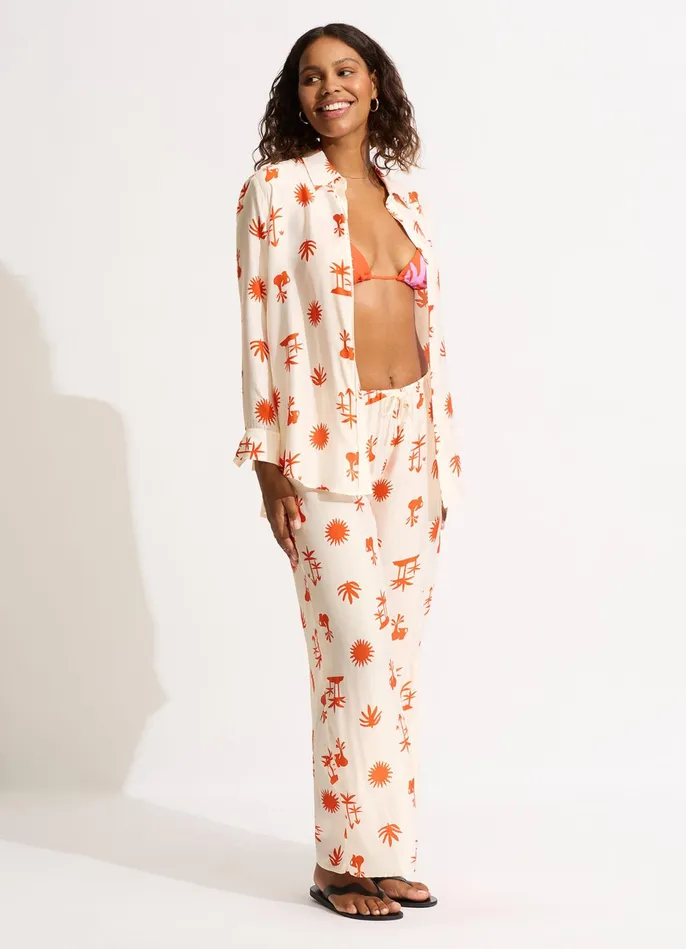 Seafolly La Palma Silk Shirt 8211 Tamarillo Women Tops Seafolly La Palma Silk Shirt 8211 Tamarillo Women Tops