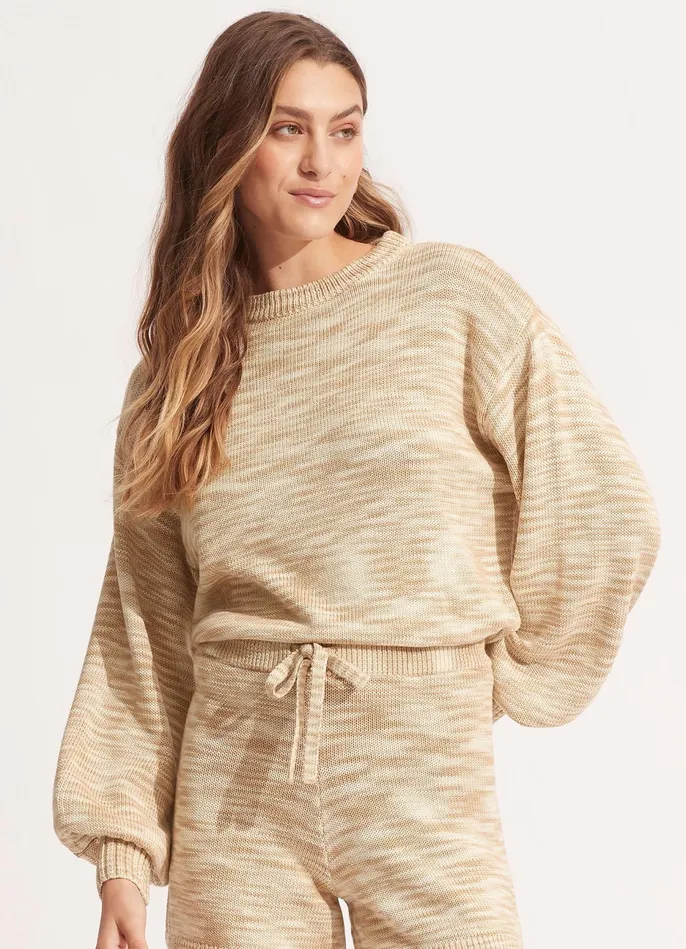 Seafolly Marl Knit Jumper 8211 Sand Women Tops