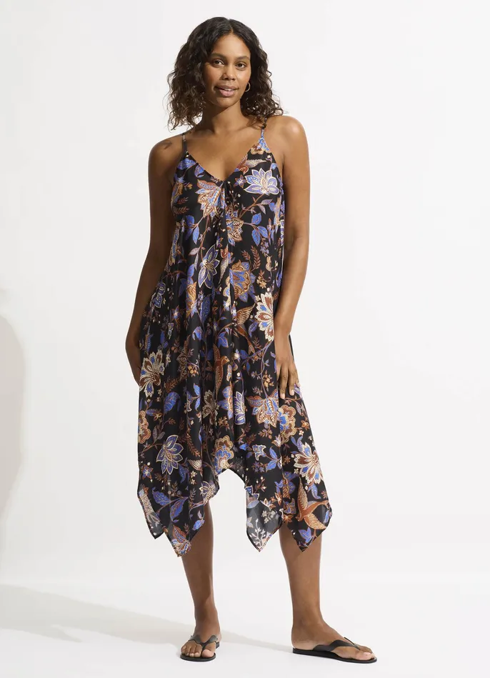 Seafolly Silk Road Scarf Dress 8211 Black Women Beach Dresses