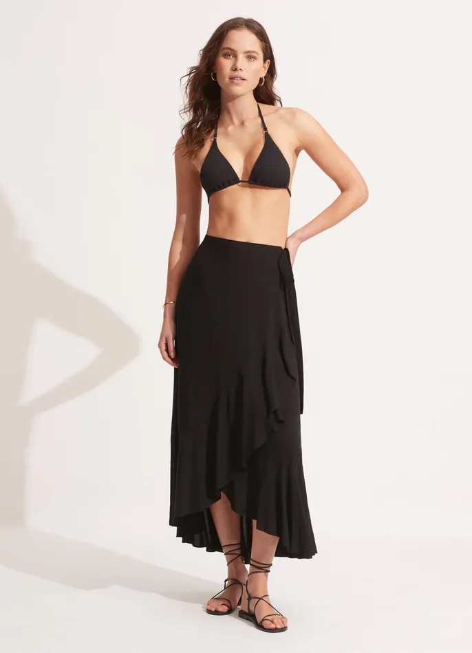 Seafolly The Wrap Skirt 8211 Black Women Skirts and Sarongs