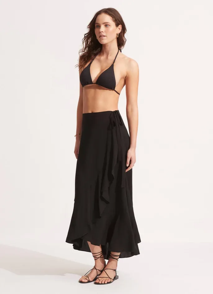 Seafolly The Wrap Skirt 8211 Black Women Skirts and Sarongs