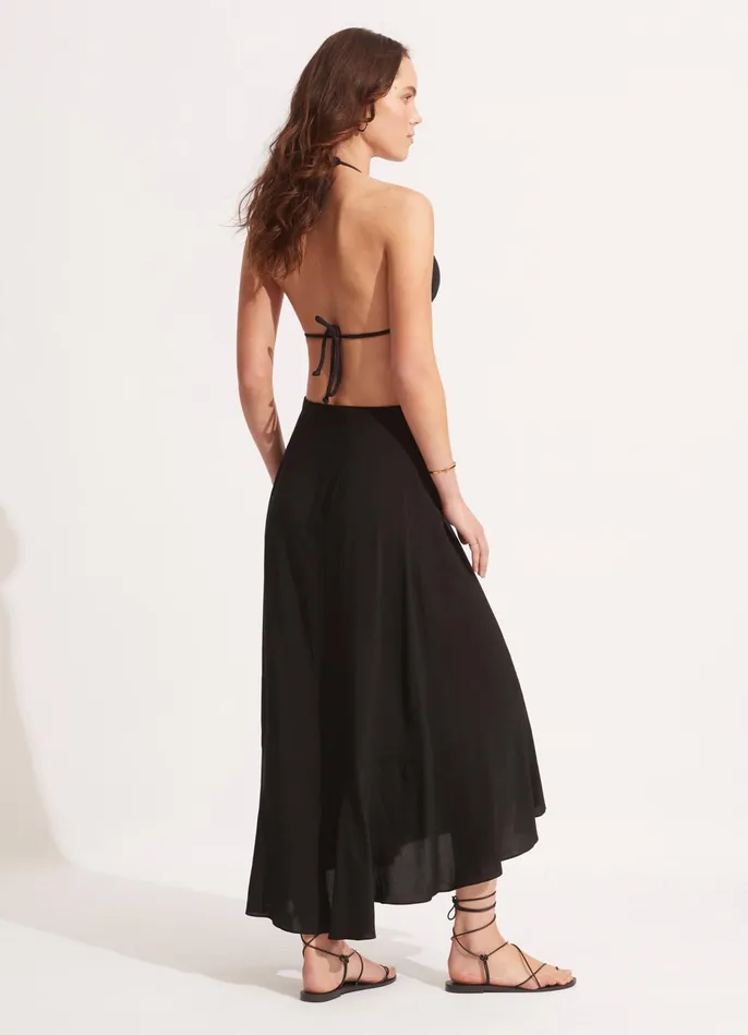 Seafolly The Wrap Skirt 8211 Black Women Skirts and Sarongs