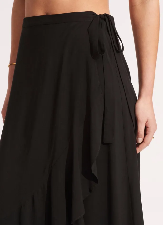 Seafolly The Wrap Skirt 8211 Black Women Skirts and Sarongs