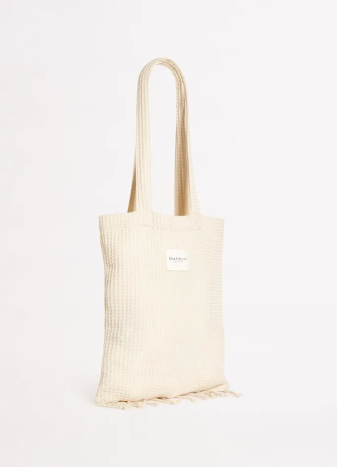 Seafolly Waffle Towel and Tote Set 8211 Sand Women Beach Bags Seafolly Waffle Towel and Tote Set 8211 Sand Women Beach Bags