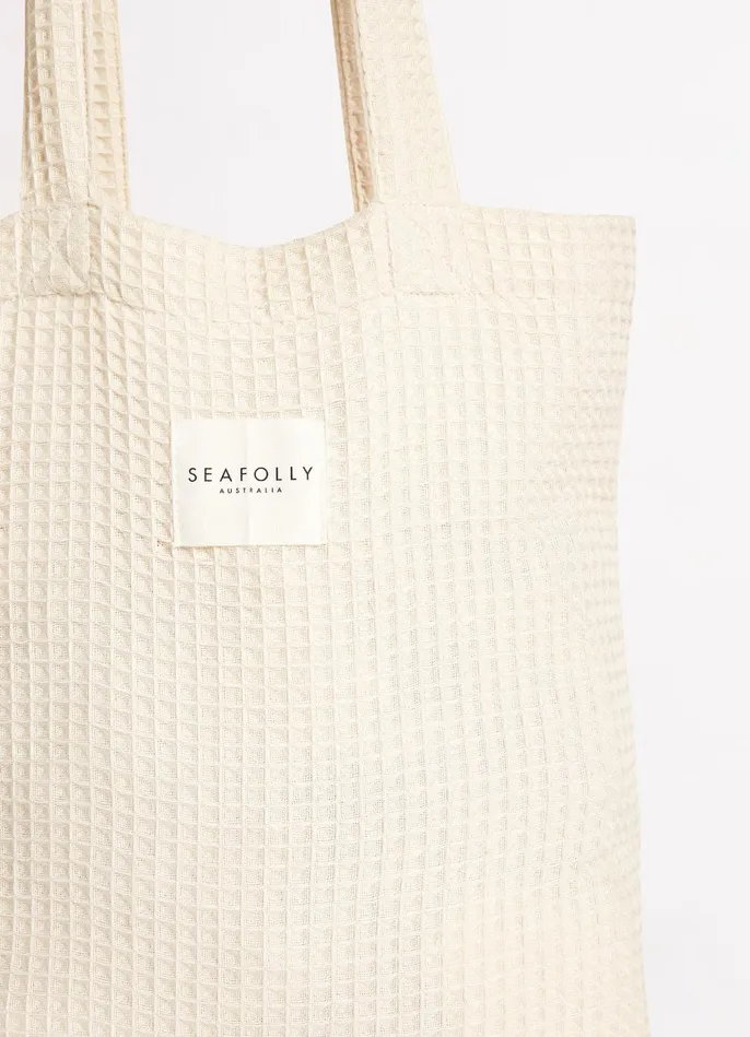 Seafolly Waffle Towel and Tote Set 8211 Sand Women Beach Bags Seafolly Waffle Towel and Tote Set 8211 Sand Women Beach Bags