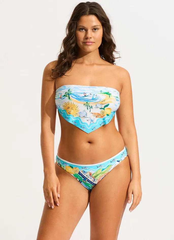 Seafolly Wish You Were Here Hipster Bikini Bottom 8211 Atoll Blue Women Hipster