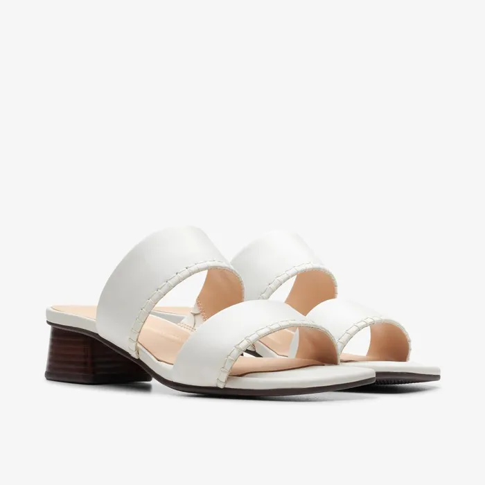 Serina 35 Mule Off White Leather Women Clarks Sandals and Flip Flops
