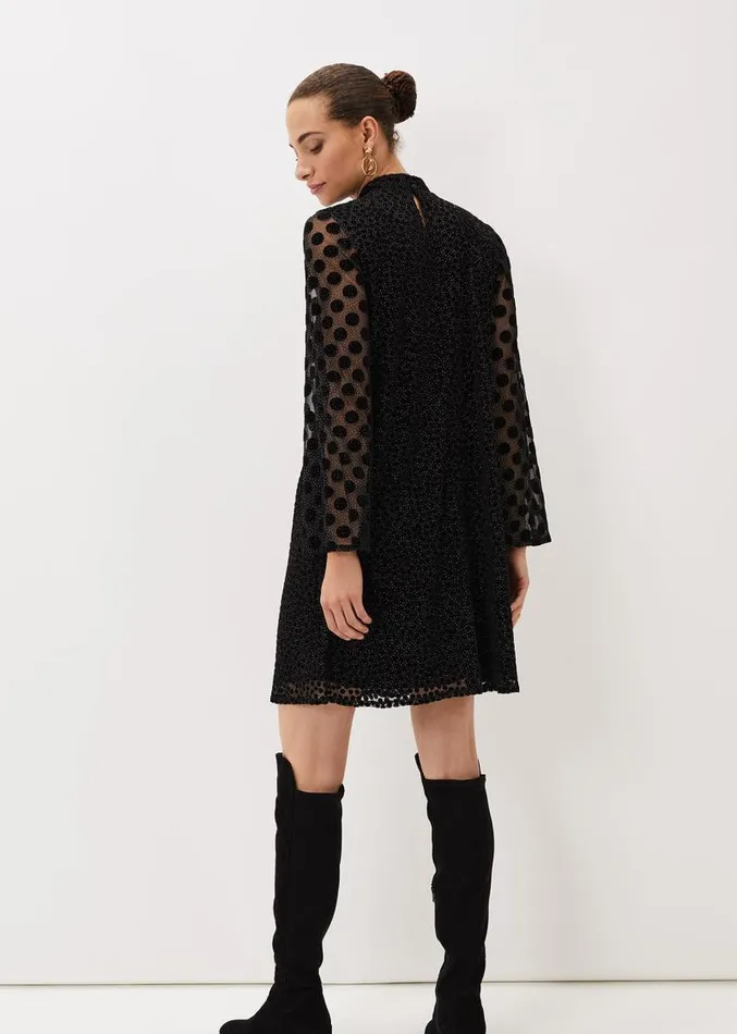 Sevina Spot Tunic Dress Black Women Phase Eight Dresses