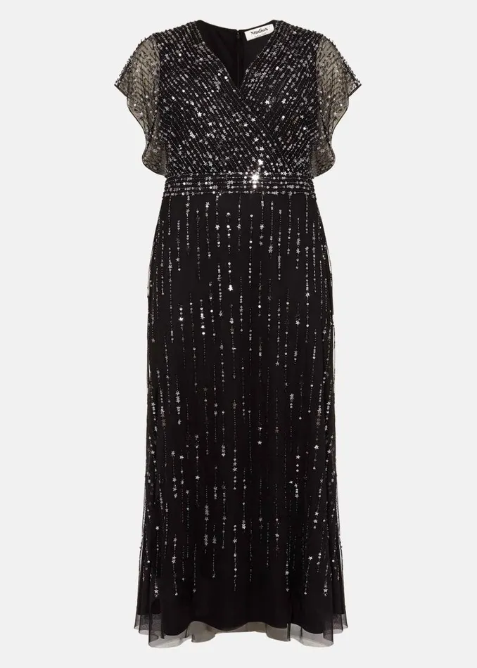 Shante Sequin Maxi Dress Black Women Phase Eight Dresses