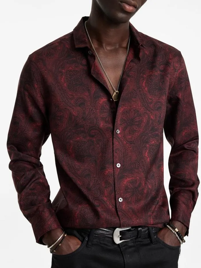 Shirts Men John Varvatos ORCHARD SHIRT Berry