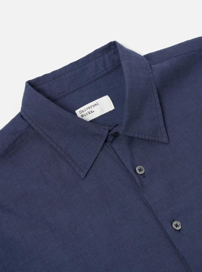 Shirts Men Universal Works Universal Works Square Pocket Shirt In Navy Sg Brushed Twill