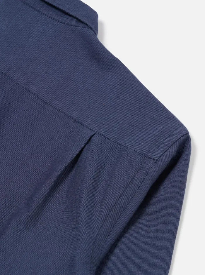 Shirts Men Universal Works Universal Works Square Pocket Shirt In Navy Sg Brushed Twill