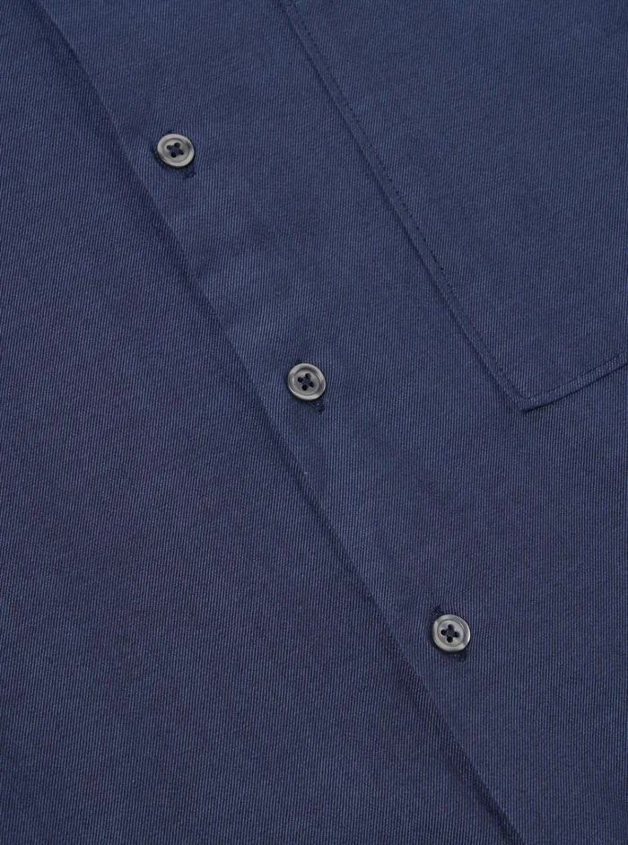 Shirts Men Universal Works Universal Works Square Pocket Shirt In Navy Sg Brushed Twill