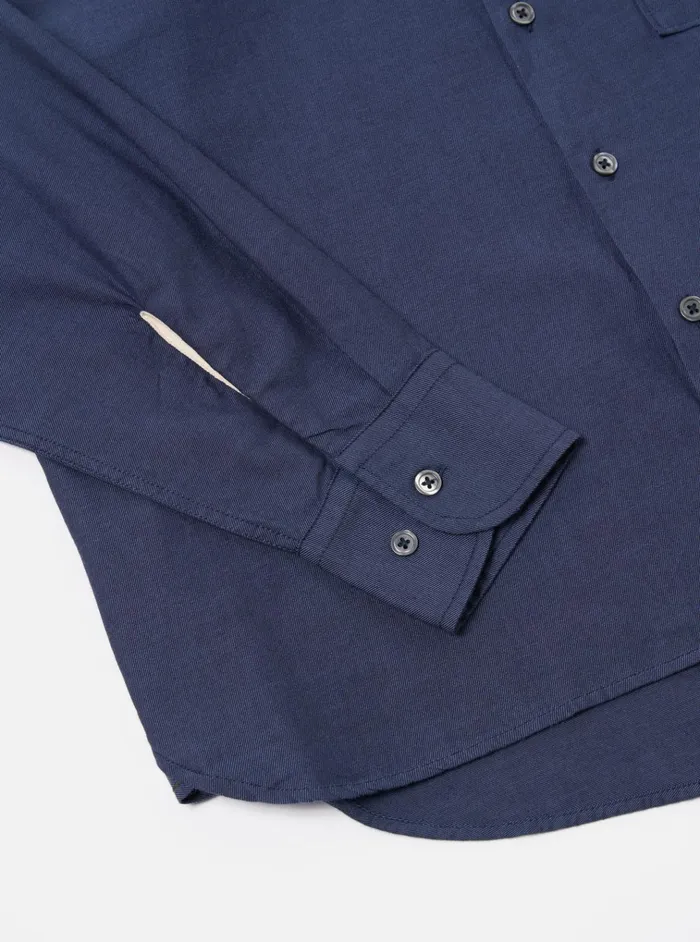 Shirts Men Universal Works Universal Works Square Pocket Shirt In Navy Sg Brushed Twill