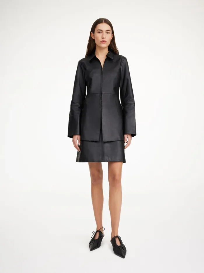 Shirts Women By Malene Birger Alleys Leather Shirt Black
