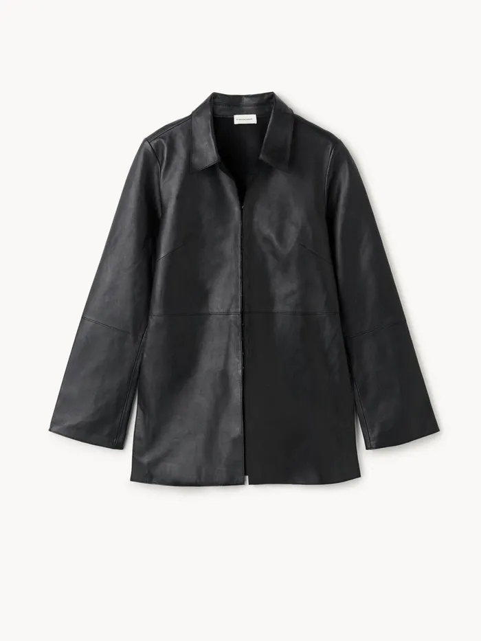 Shirts Women By Malene Birger Alleys Leather Shirt Black