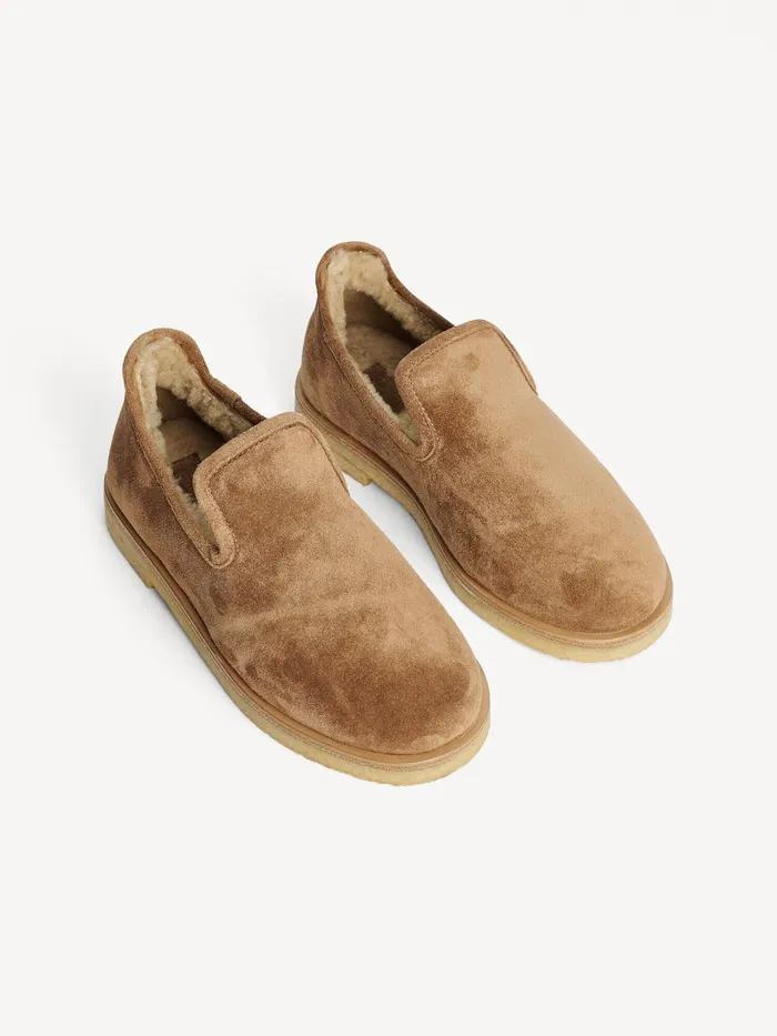 Shoes Women By Malene Birger Romine Suede Slippers Tobacco Brown