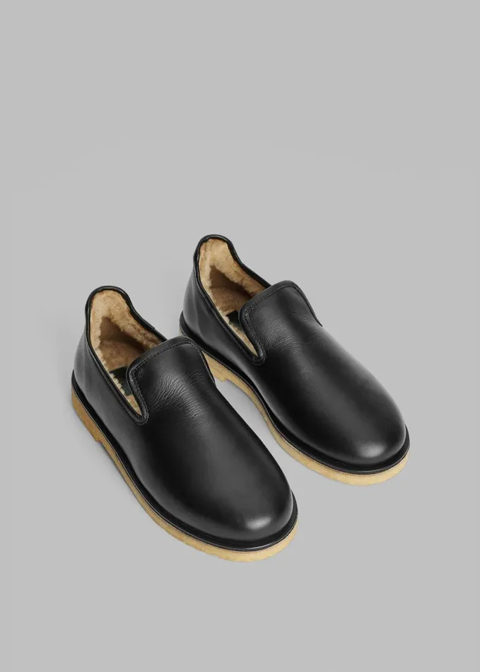 Shoes Women The Frankie Shop By Malene Birger Romine Leather Slippers 8211 Black