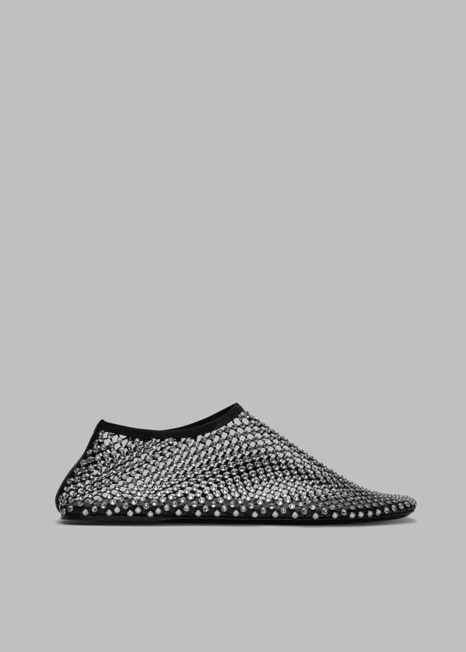 Shoes Women The Frankie Shop Christopher Esber Minette Crystal Flats 8211 Black