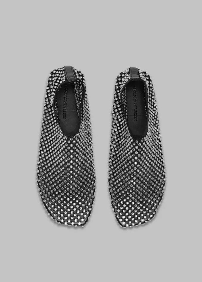 Shoes Women The Frankie Shop Christopher Esber Minette Crystal Flats 8211 Black